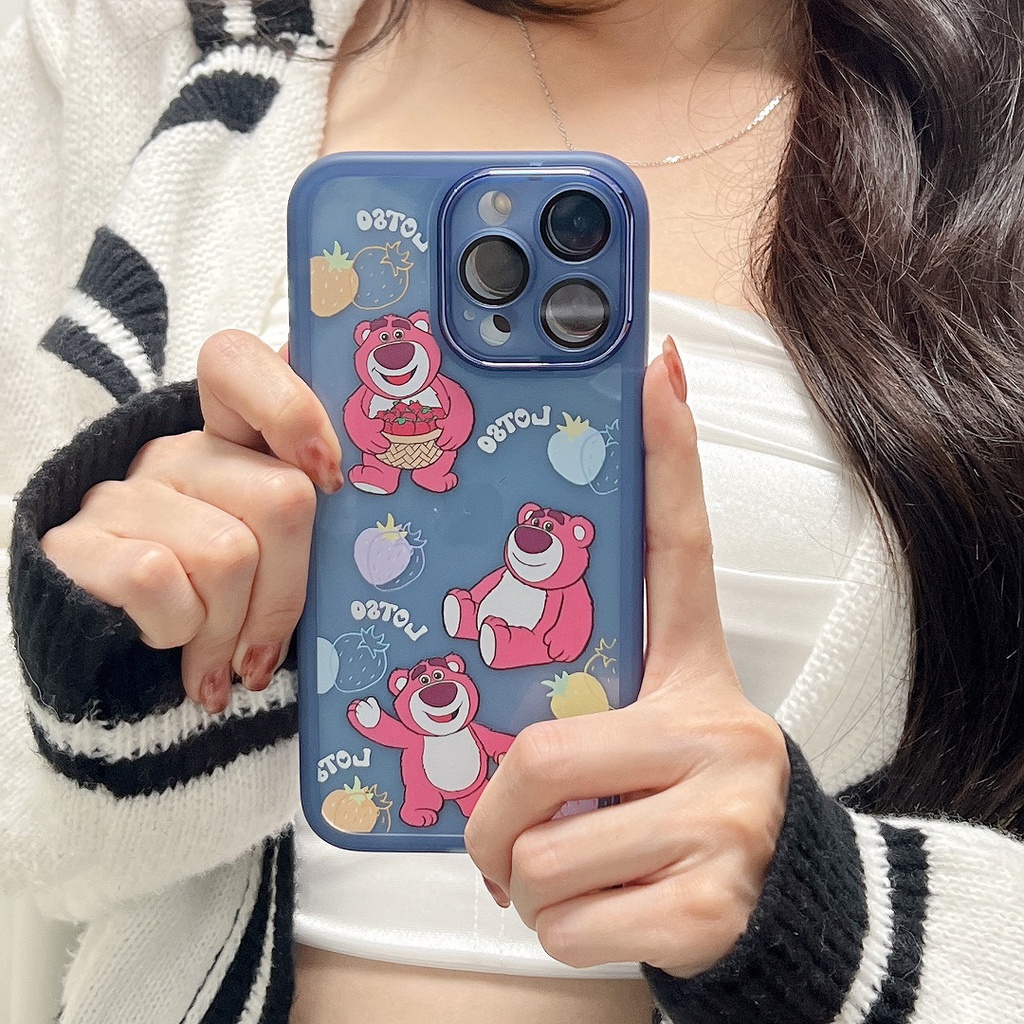 【拾趣】草莓熊 iphone 12 pro 手機殼 蘋果14 max 13 12 11 Plus 手機保護殼-細節圖2