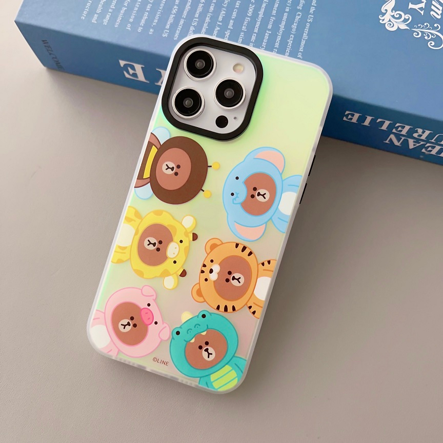 【拾趣】布朗熊 iphone 12 pro 手機殼 蘋果14 max 13 12 11 Plus 手機保護殼-細節圖3