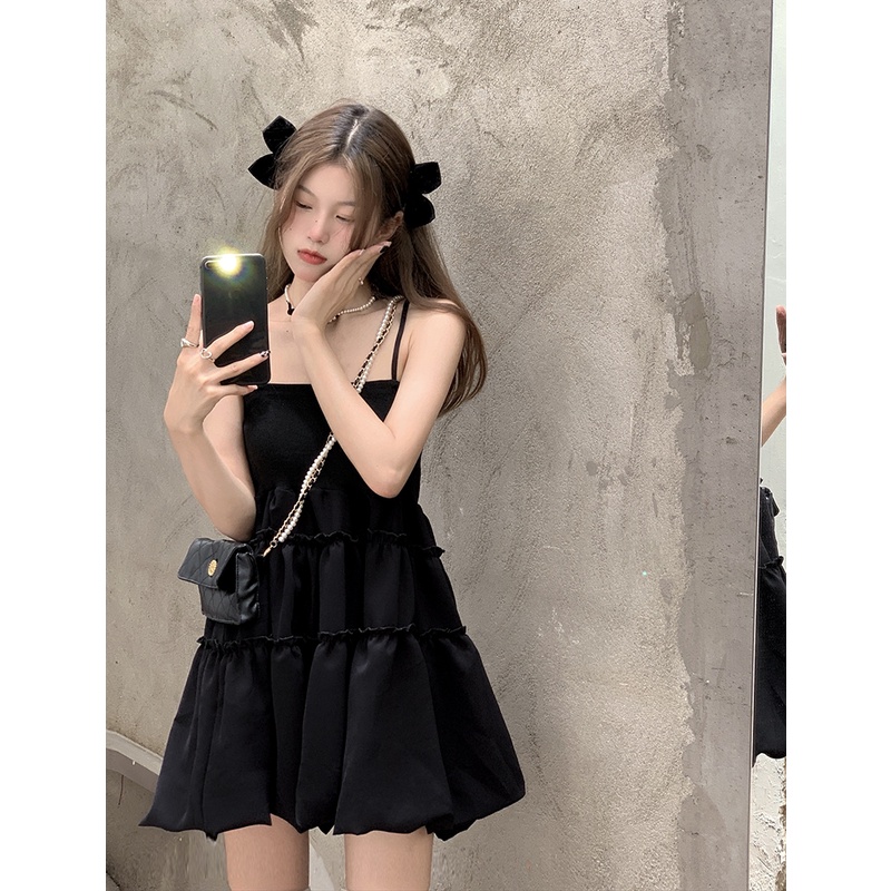 mistletoe 韓國設計小眾蓬蓬裙法式甜辣吊帶洋裝 洋裝 x-細節圖4