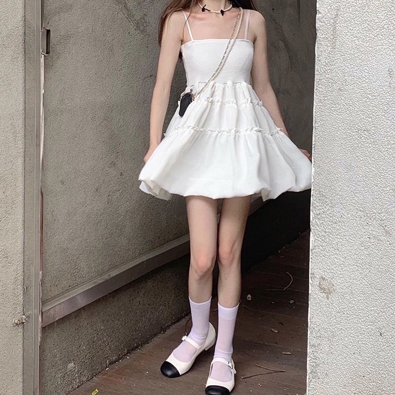 mistletoe 韓國設計小眾蓬蓬裙法式甜辣吊帶洋裝 洋裝 x-細節圖7