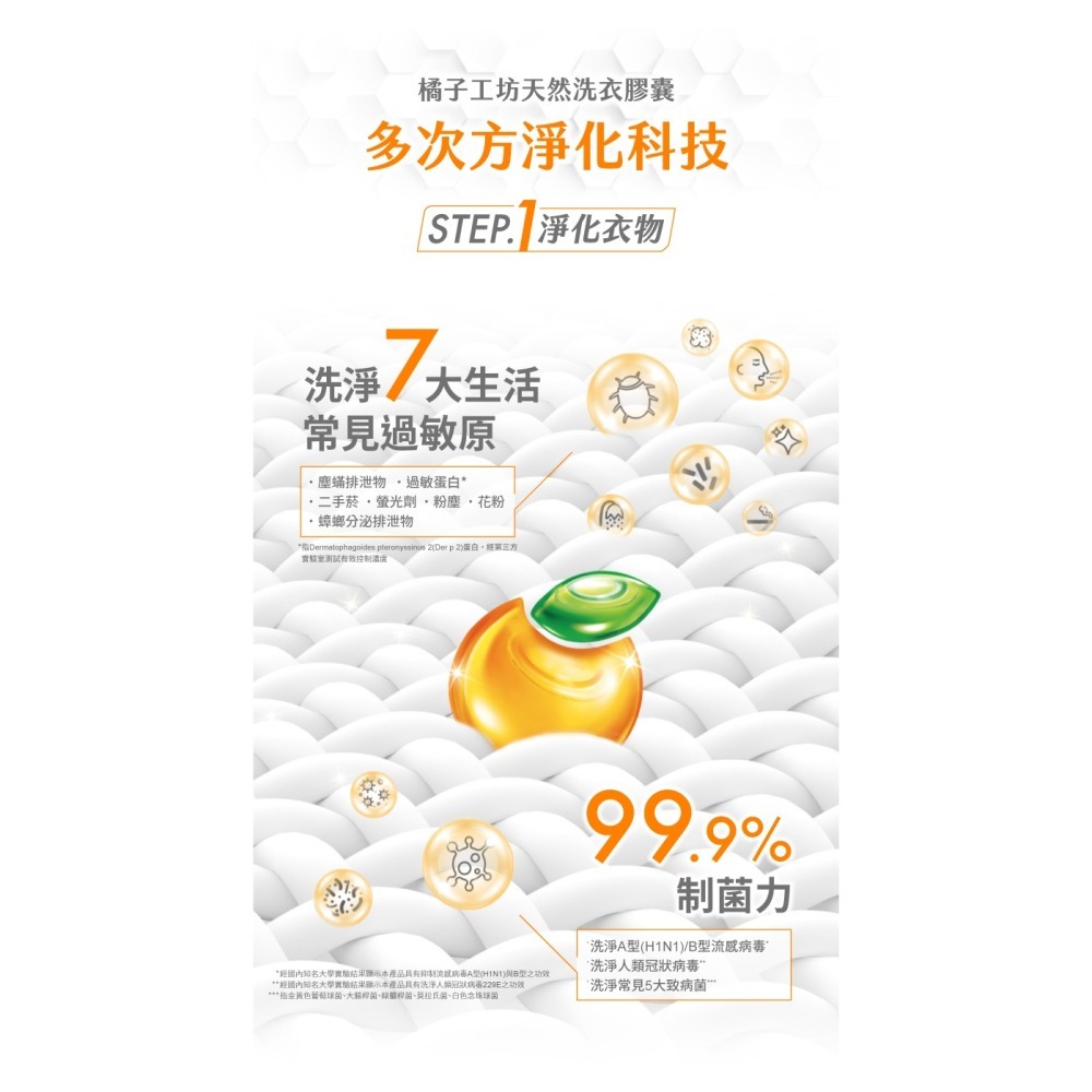 <箱購>橘子工坊天然制菌洗淨過敏原洗衣膠囊22顆/盒*6盒/箱 共132個膠囊-細節圖4