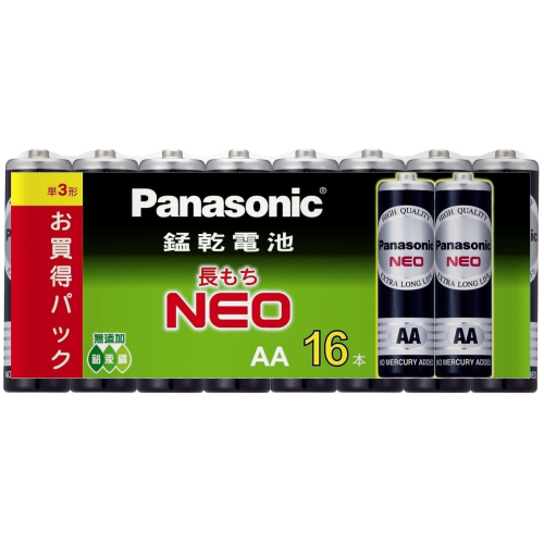 Panasonic國際牌黑錳電池3號 AA/4號AAA-16入