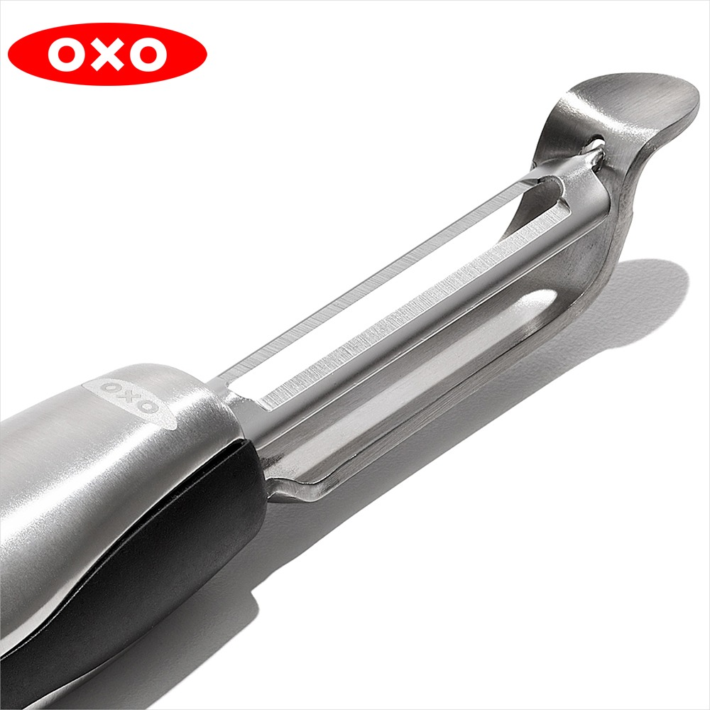 OXO 不鏽鋼直式蔬果削皮器  日本製420不鏽鋼刀片 耐熱120度可進洗碗機-細節圖3