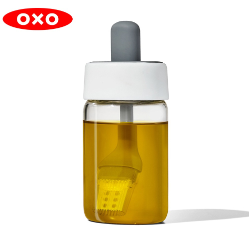 OXO 好好塗矽膠油瓶刷 烘焙料理刷 烤肉刷 醬料刷 杯身可完全拆卸（刷子、蓋子、罐子）矽膠刷不掉毛