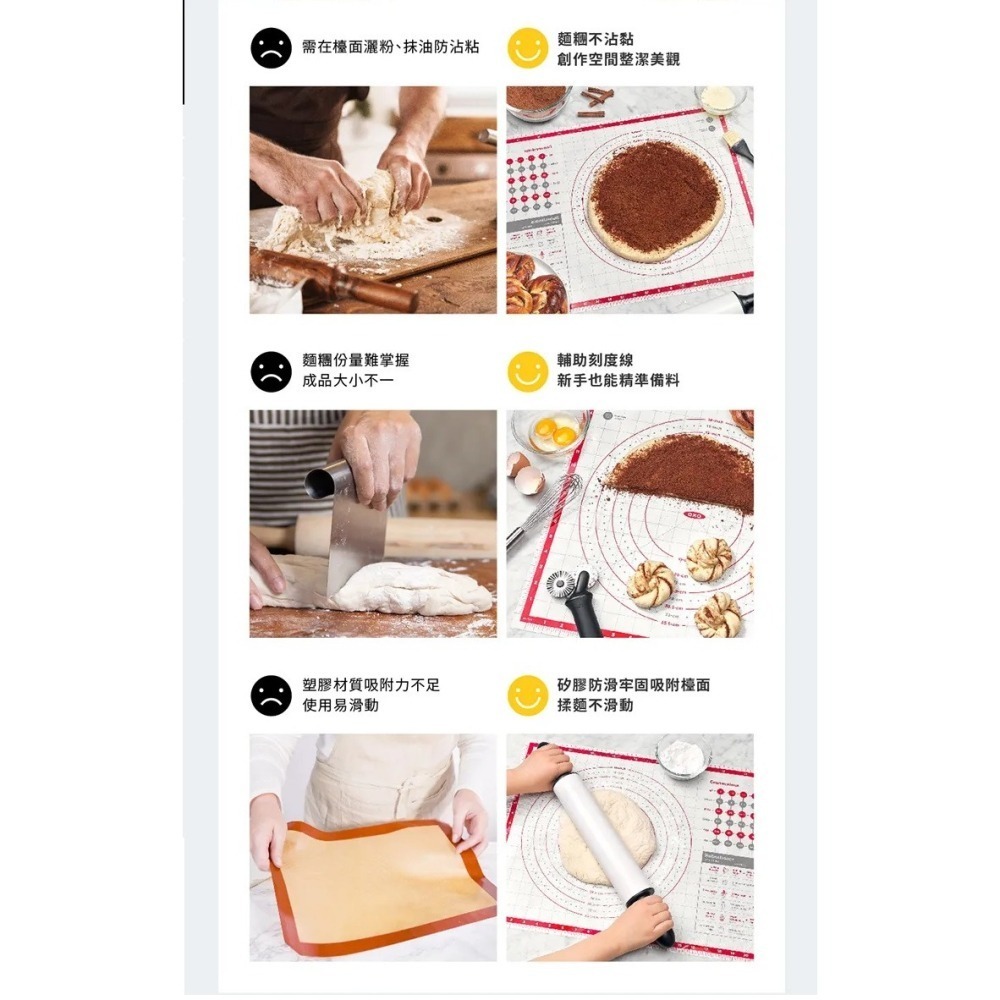 OXO 矽膠不沾烘焙墊 烘焙用具 烘焙料理墊 料理墊 烘焙專用墊 食材測量墊 刻度對應 方便參照 烘焙測量-細節圖4