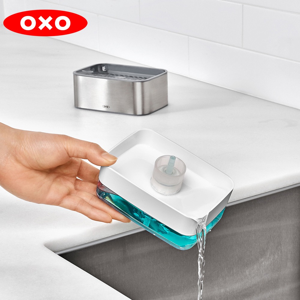 OXO 按壓式海綿給皂機 洗碗精給皂機 洗碗給皂機 清潔劑給皂機 耐熱80度 自動給皂機-細節圖8