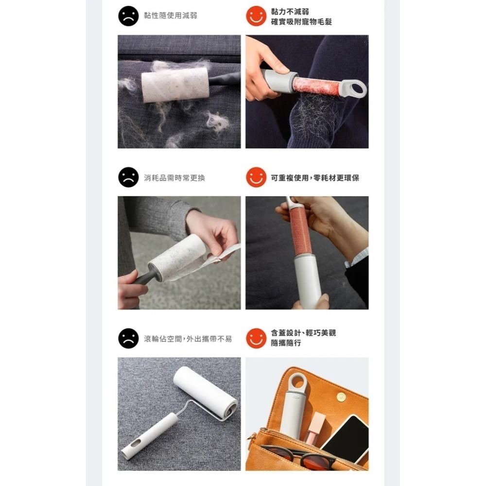 OXO 攜帶型除毛刷 隨身行除毛刷 黏毛刷 不需更換補充 不浪費 重複使用 毛髮可取出 寵物毛清潔 靜電除毛刷-細節圖3