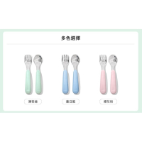 OXO tot 寶寶握 叉匙組 四色可選-無盒款&lt;莓果粉/海軍藍/靓藍綠/大象灰&gt;兒童湯匙 學習餐具 兒童餐具