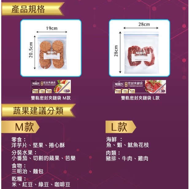 驅塵氏 雙軌密封夾鏈袋-M-29入/L-17入 驅塵氏 密實袋-細節圖5