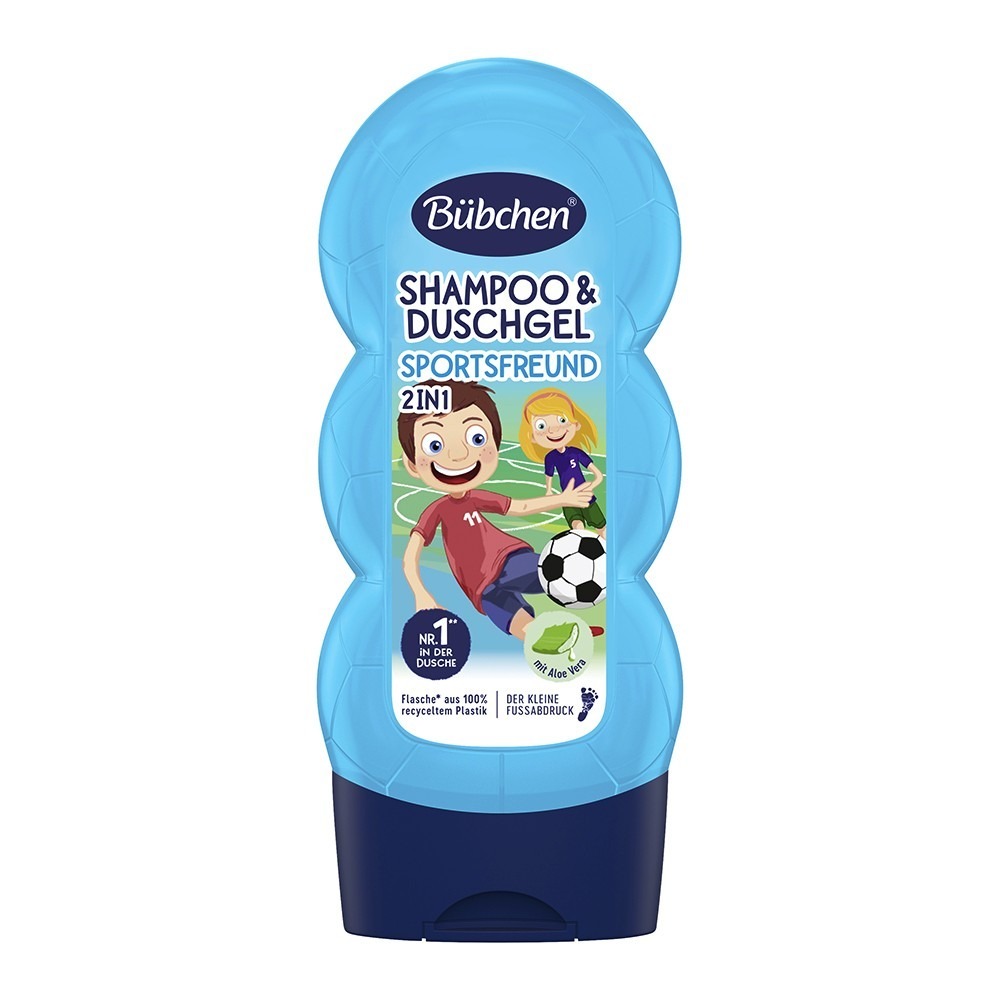 德國 Bubchen 貝臣洗髮沐浴乳230ml 三款可選<運動足球.大象.企鵝.>洗髮沐浴雙效合一，一瓶搞定 一歲以上用-細節圖2