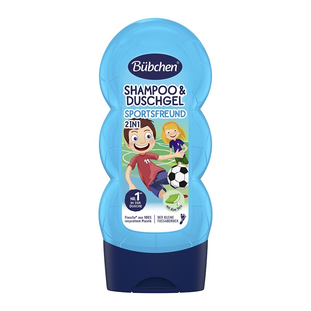 德國 Bubchen 貝臣洗髮沐浴乳230ml 三款可選<運動足球.大象.企鵝.>洗髮沐浴雙效合一，一瓶搞定 一歲以上用-細節圖2
