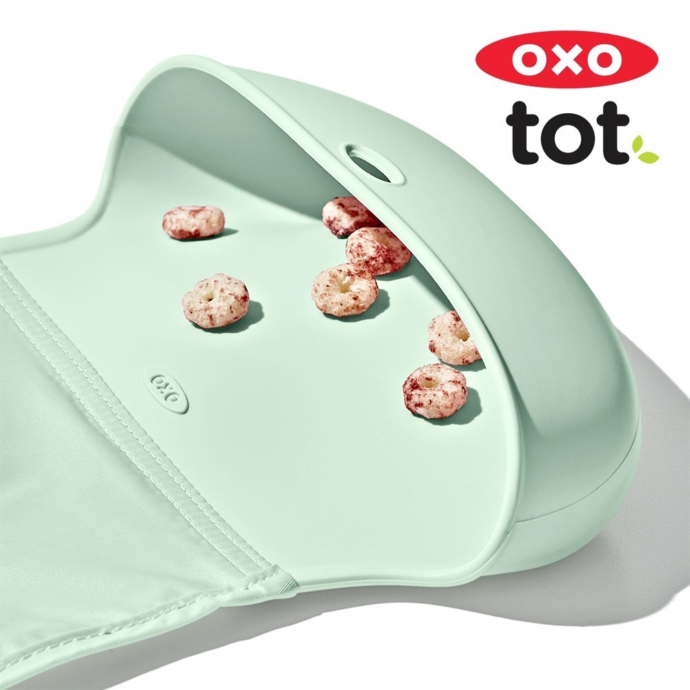 ★下單贈濕巾滿額贈旅行組★OXO tot 隨行好棒棒圍兜-10色可選 恆隆行公司貨 新色上市 幼兒圍兜/防水圍兜/矽膠-細節圖4