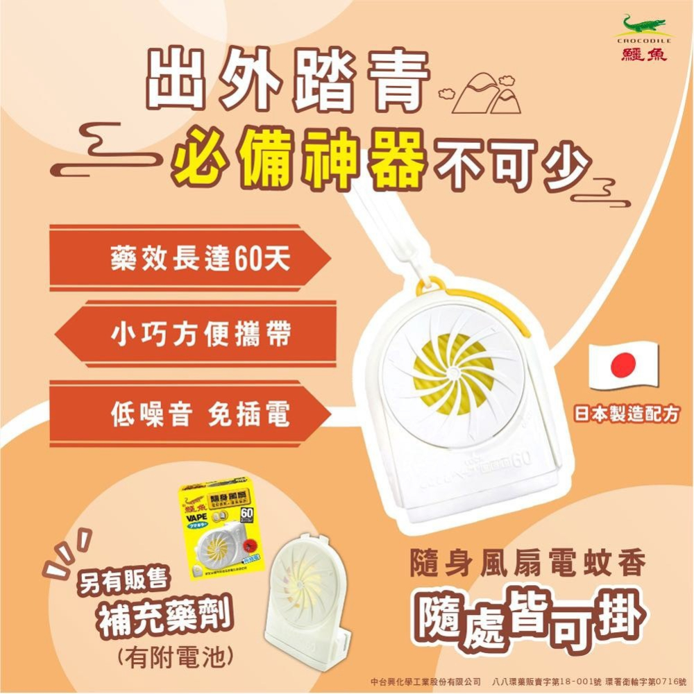 新鱷魚隨身風扇電蚊香劑-A補充包<此為重裝匣請配合正裝隨身風扇使用> 此為補充包下單區-細節圖3