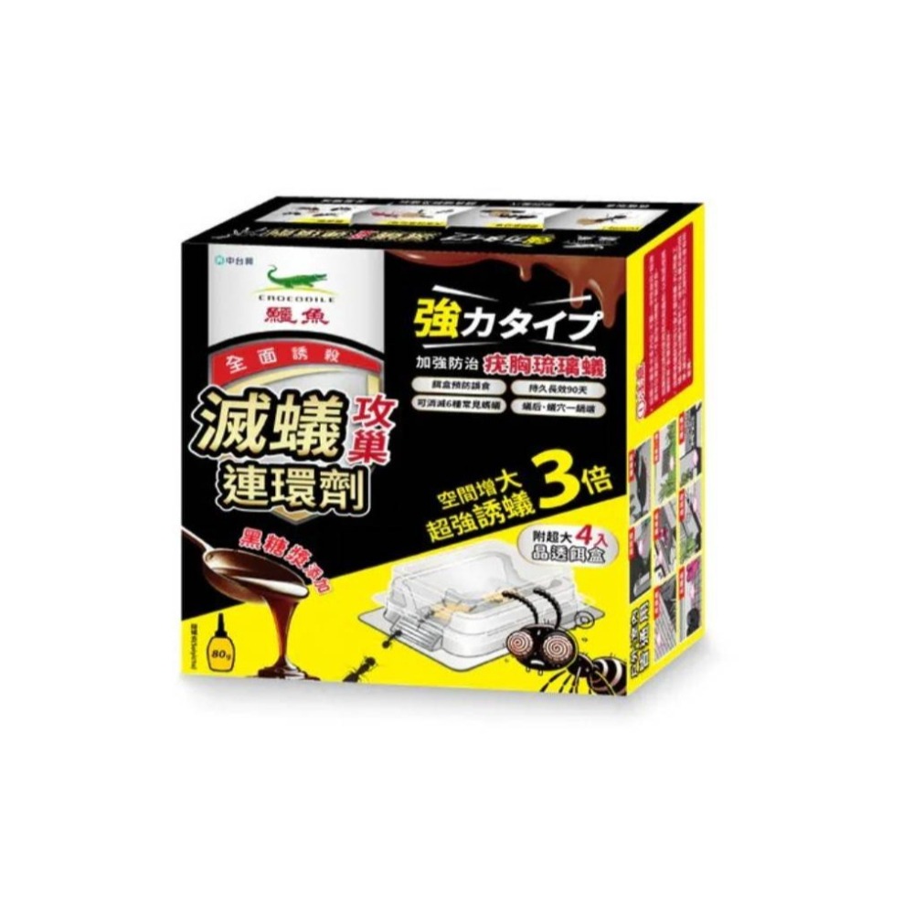 鱷魚 滅蟻攻巢連環劑-附餌站80g 附超大4入晶透餌盒 鱷魚 殺蟻餌劑 鱷魚滅蟻餌劑-細節圖2