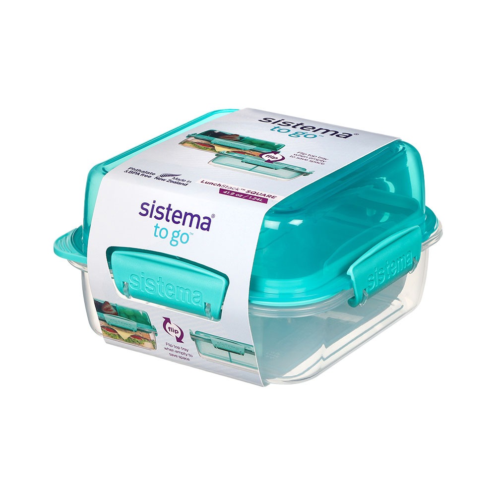 隨行保鮮盒方形分層1.24L綠