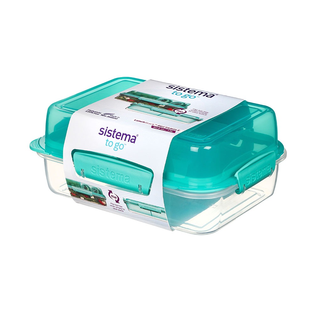 隨行保鮮盒長形分層1.8L-綠