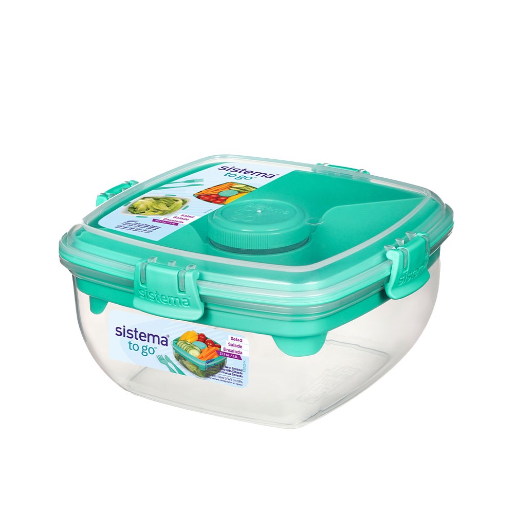 方形分層(附醬料罐餐具)1.1L-綠