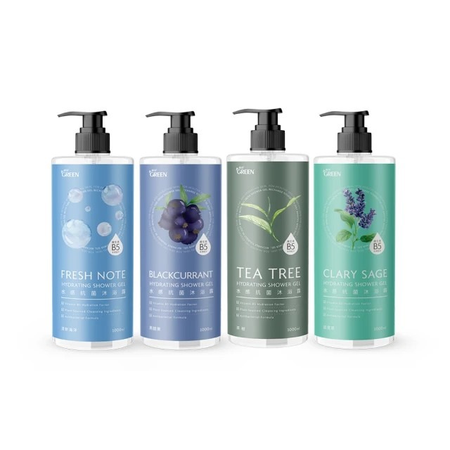 Green 綠的 水感抗菌 沐浴露 1000ml(茶樹/清新海洋/鼠尾草/黑醋栗)-細節圖3