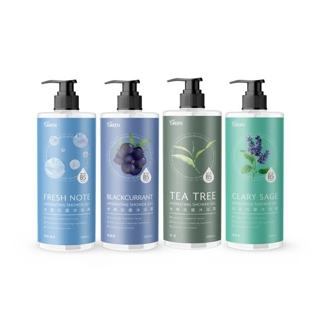 Green 綠的 水感抗菌 沐浴露 1000ml(茶樹/清新海洋/鼠尾草/黑醋栗)-細節圖3
