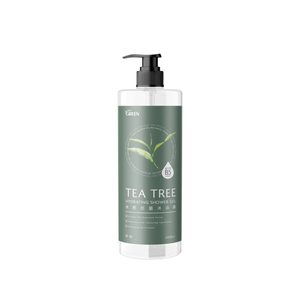 Green 綠的 水感抗菌 沐浴露 1000ml(茶樹/清新海洋/鼠尾草/黑醋栗)-規格圖6