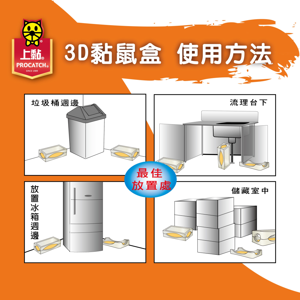 上黏 3D 黏鼠盒 (如圖) 上黏立體黏鼠盒 上黏黏鼠板 立體黏鼠板 24.5*15cm-細節圖3