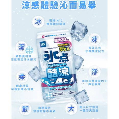 優生 冰點酷涼濕巾-多款可選 加長5入/加大版10抽/一般版10抽/迷你包(隨身包)8抽3入 運動涼感濕巾 涼感濕巾-細節圖4
