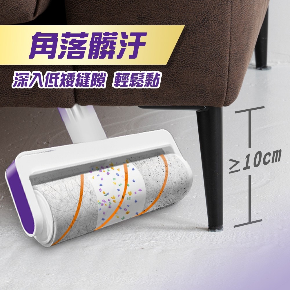 驅塵氏 伸縮萬用地板黏塵滾輪-(正裝/補充包2入) 拖把可伸縮35-109公分 驅塵 黏拖把 驅塵地板黏把-細節圖6