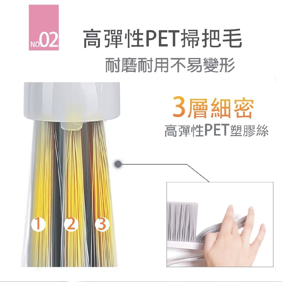 妙潔加長型掃把畚箕組合-(1掃把+1畚箕)桿身家長3公分更舒適-細節圖4