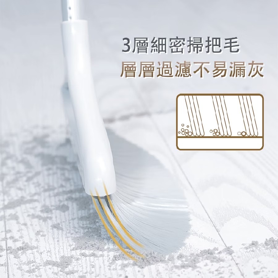 妙潔加長型掃把畚箕組合-(1掃把+1畚箕)桿身家長3公分更舒適-細節圖5