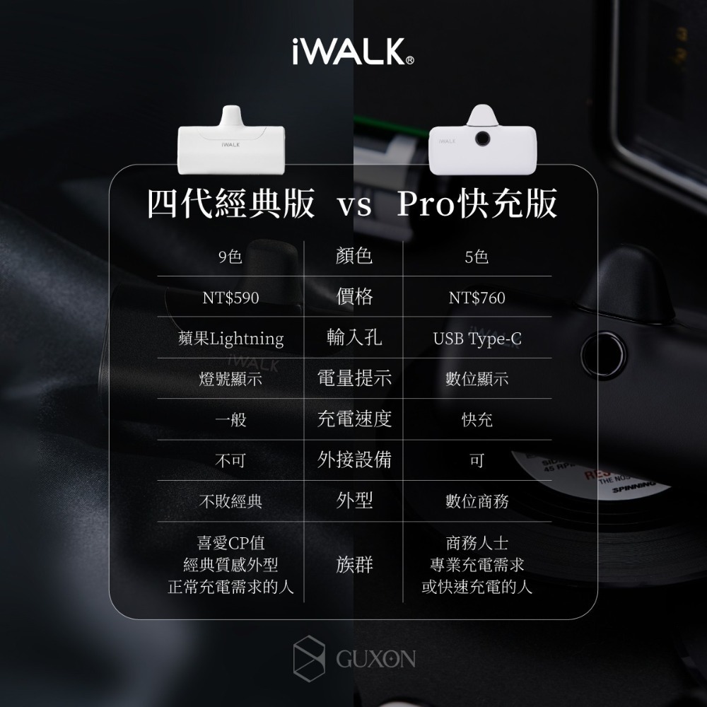 iWALK PRO 第五代行動電源直插式電源加長版快充行充行動電源充電寶移動