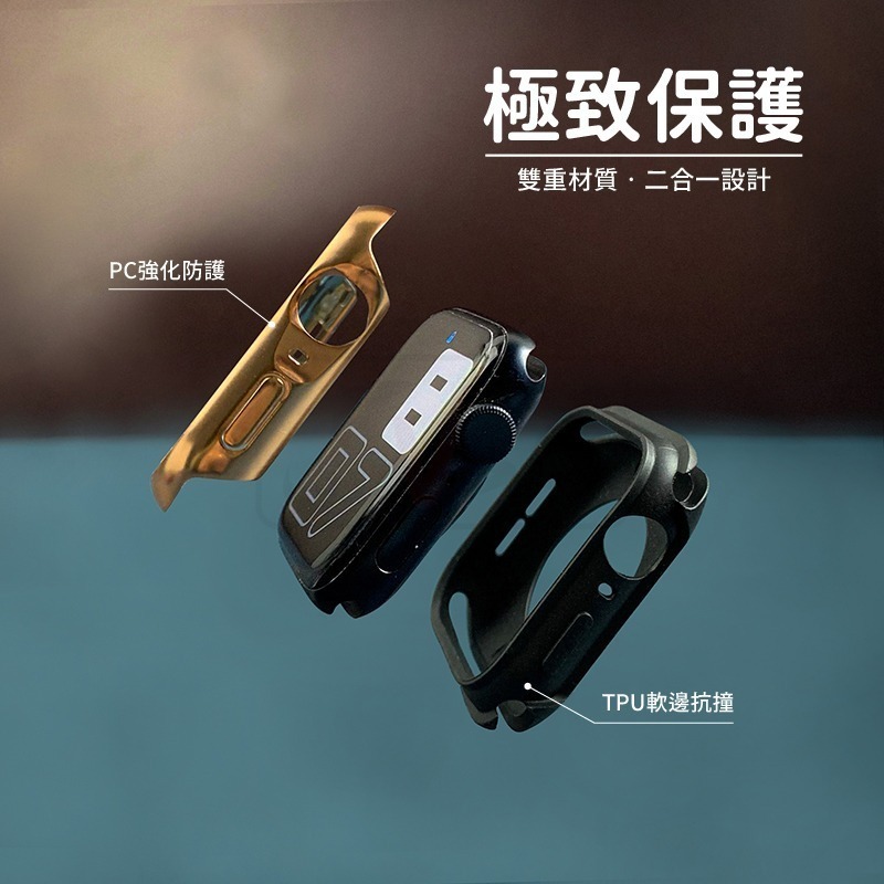 雙料減震保護殼 適用 Apple Watch 錶殼 8 7 SE 6 5 4 45 44 41 手錶殼 保護殼-細節圖7