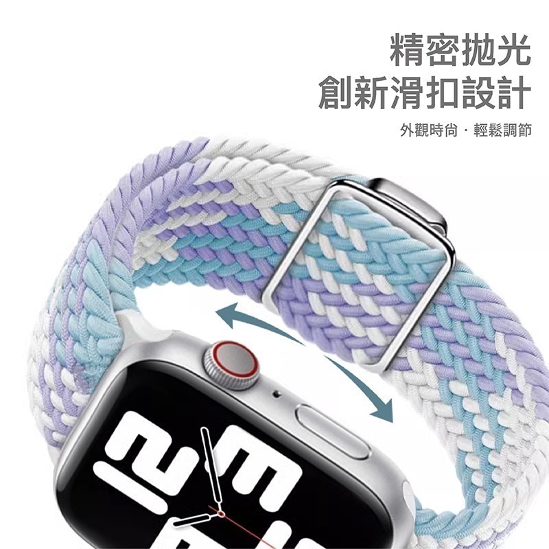 磁吸扣編織錶帶 適用 Apple watch 錶帶 8 7 SE 6 5 4 3 38 40 42 44 41 45-細節圖9