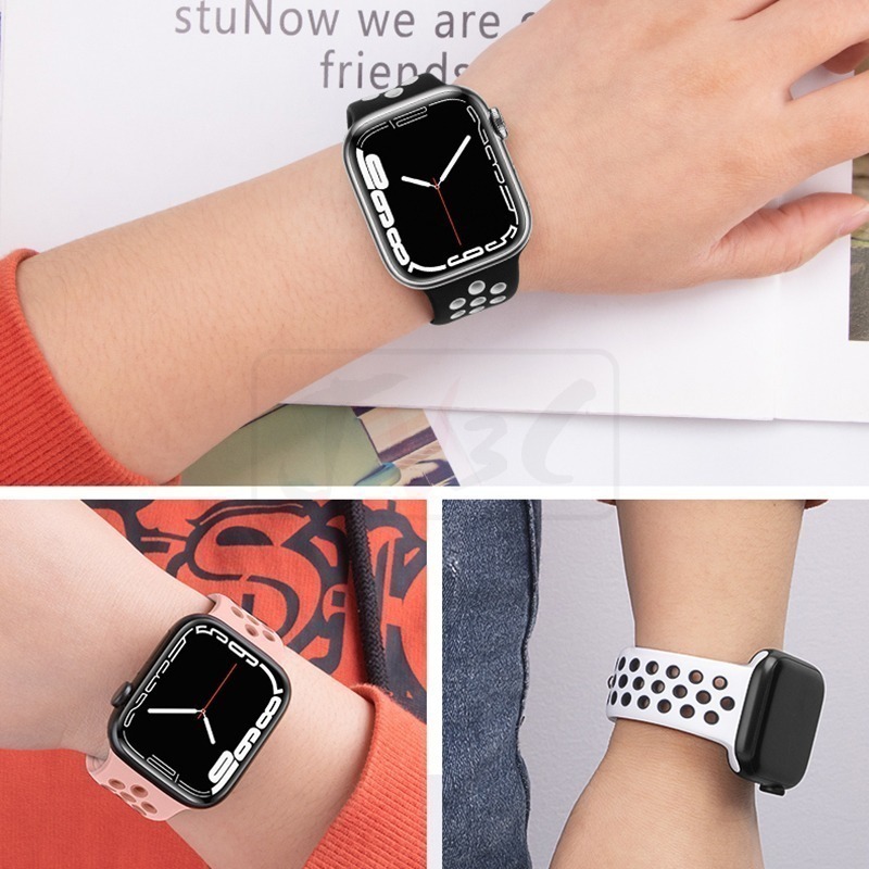 加長版 透氣 矽膠錶帶 適用Apple watch錶帶 8 7 SE 6 5 38 40 42 44 41 45 49-細節圖8