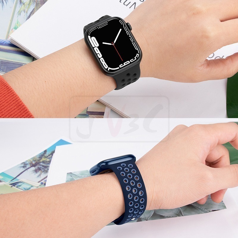 加長版 透氣 矽膠錶帶 適用Apple watch錶帶 8 7 SE 6 5 38 40 42 44 41 45 49-細節圖9