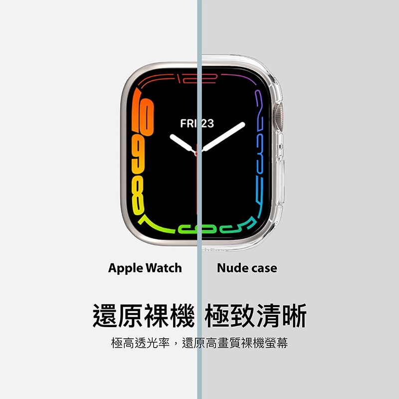 SwitchEasy Hybrid 鋼化玻璃雙料保護殼 一體式保護殼 適用 Apple Watch 8 7 45 41-細節圖5