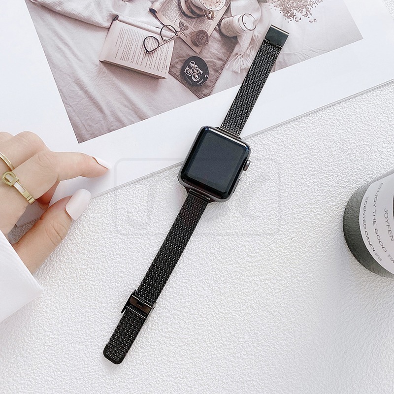 細款 麥穗錶帶 適用 Apple watch 不鏽鋼 錶帶 8 7 SE 6 5 4 3 40 42 44 41 45-細節圖5