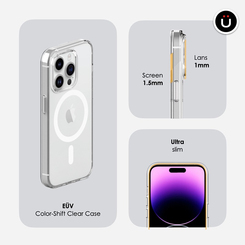 UNIU EÜV 變色透明殼 適用 iPhone 15 Pro Max 15 保護殼 透明殼 磁吸殼-細節圖5