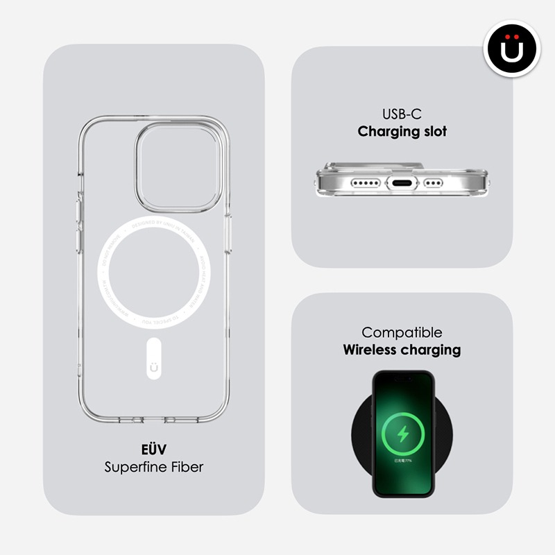 UNIU EÜV 變色透明殼 適用 iPhone 15 Pro Max 15 保護殼 透明殼 磁吸殼-細節圖7