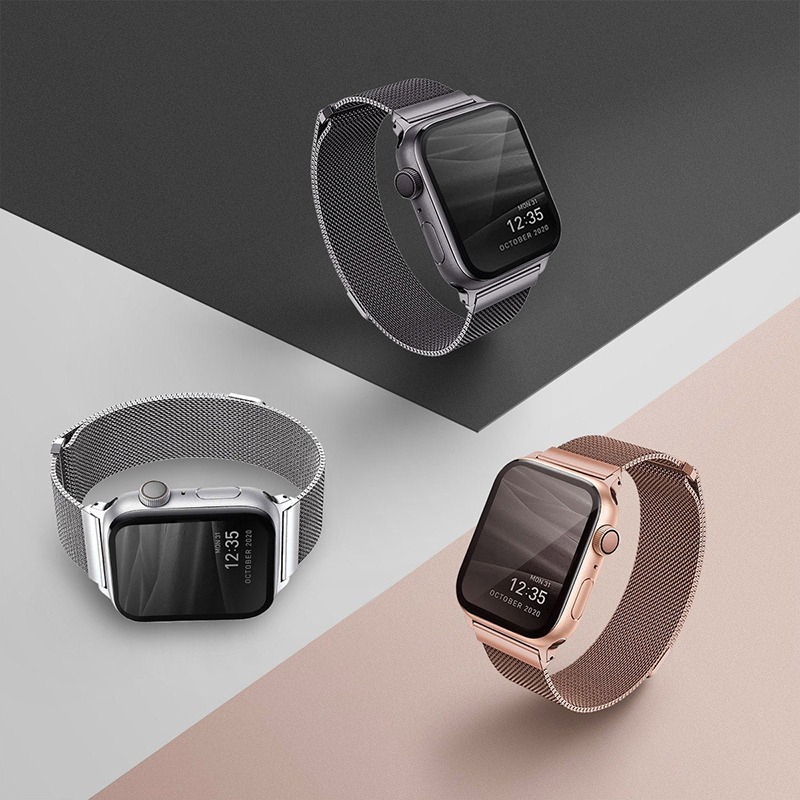 UNIQ Dante 不鏽鋼米蘭磁扣錶帶 適用 Apple watch 錶帶 9 8 7 SE 6 5 44 45 41-細節圖8