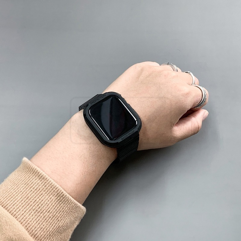 碳纖維紋錶殼 軟殼 適用 Apple watch 錶殼 保護殼 8 7 SE 6 5 4 45 41 40 44-細節圖8