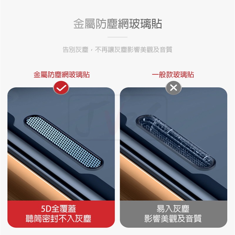 金屬防塵網 滿版玻璃貼 防塵 保護貼 適用iPhone 13 Pro Max 12 11 XS MAX XR i8-細節圖8