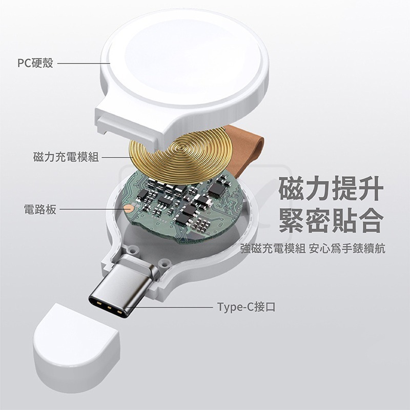 迷你手錶充電器 適用 Apple Watch 9 8 7 SE 6 5 4 3 2 44 40 42 49 手錶 充電器-細節圖5