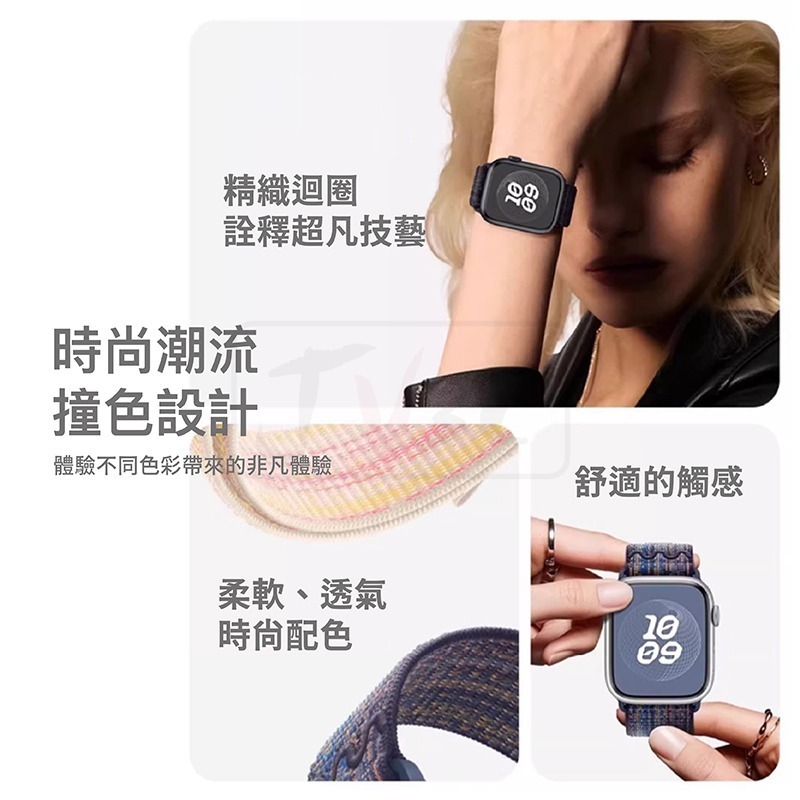 精緻尼龍錶帶 適用 Apple watch 錶帶 9 8 7 SE 6 5 4 38 40 42 44 41 45 49-細節圖5