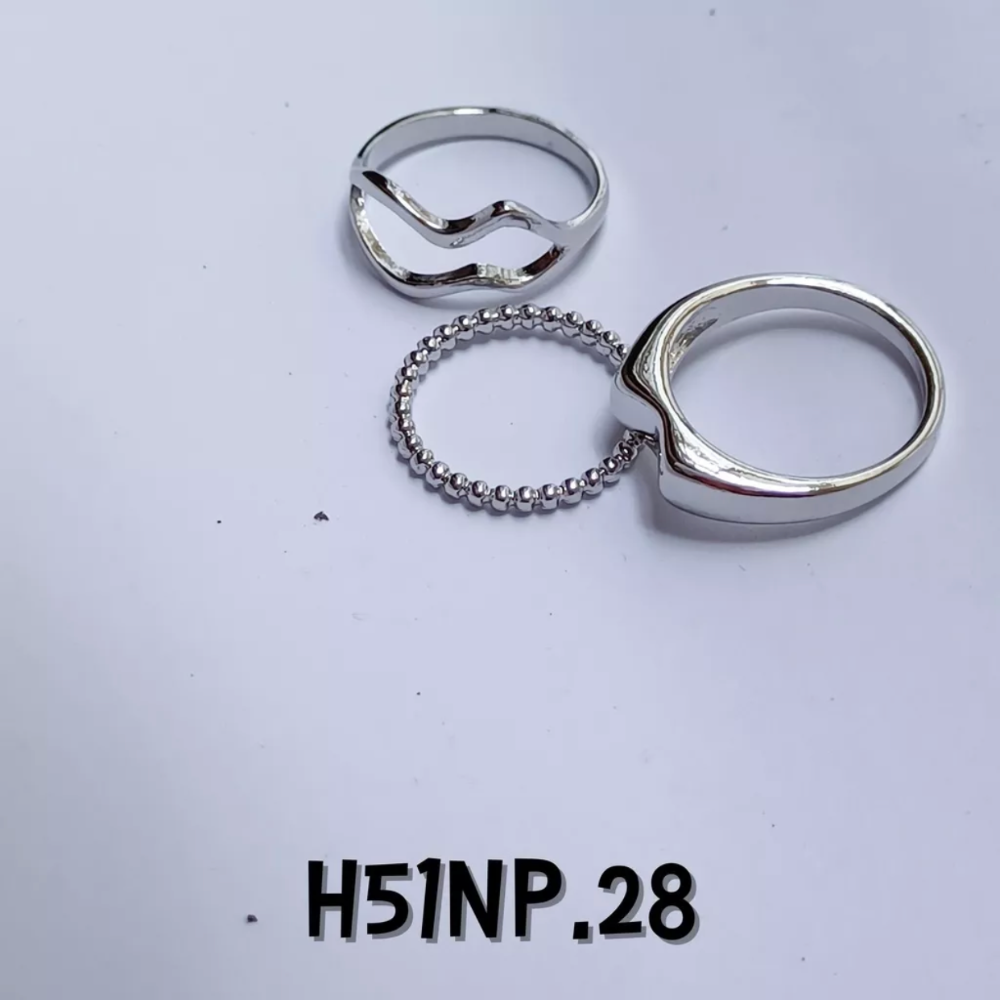 H51NP.28 | 簡約不失調皮 戒指 3件組 現貨 飾品 穿搭-細節圖5