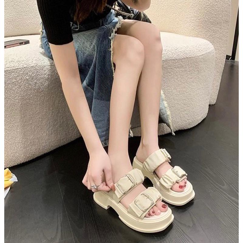 【leleshop】36-40 厚底拖鞋 雙帶厚底拖鞋 低跟拖鞋 女生涼拖鞋 厚底涼拖鞋 雲朵拖鞋 女鞋 #0321-細節圖6