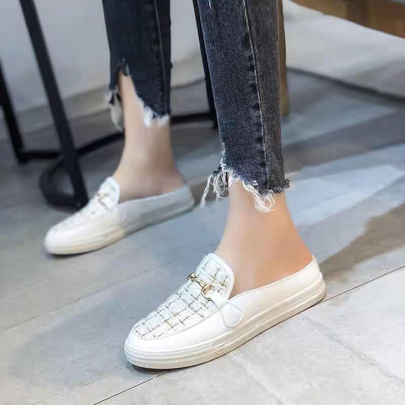 【leleshop】偏小版 36-40 穆勒鞋 懶人拖鞋 懶人半拖 休閒半拖 平底休閒鞋 女生拖鞋 休閒拖鞋 #621-細節圖5