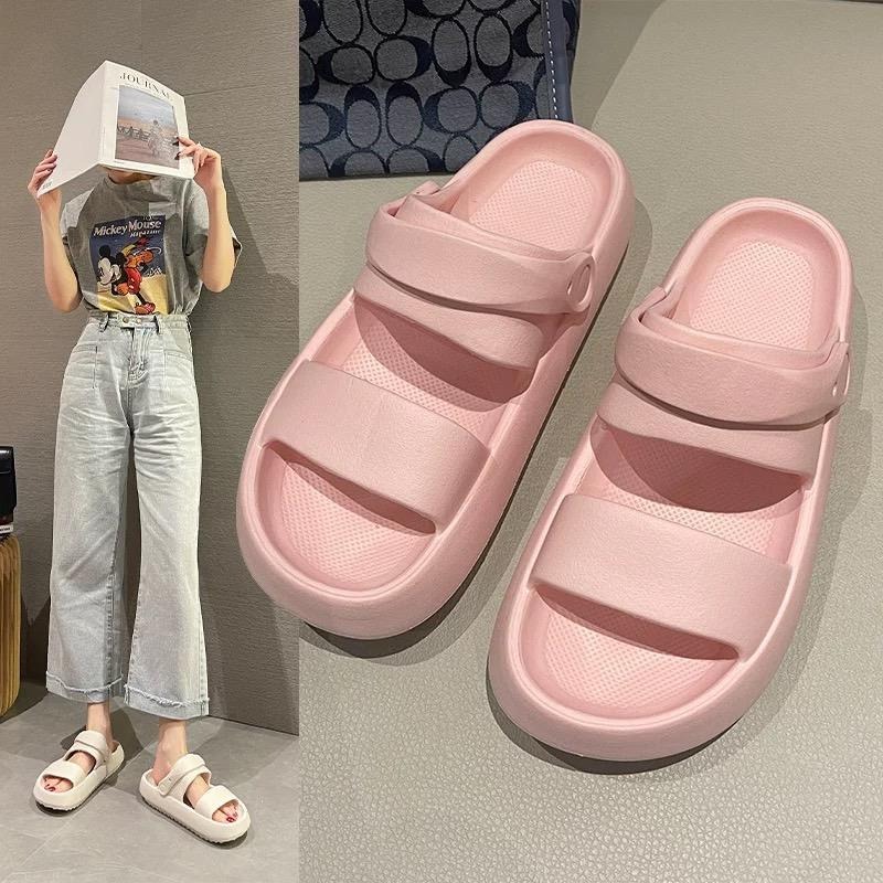 【leleshop】36-41夏季必備防水涼鞋 一鞋兩穿女涼拖鞋 休閒厚底涼拖鞋 ㄧ字帶涼拖鞋 軟底舒適 #22609-細節圖3