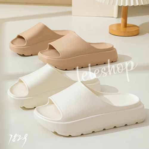 【leleshop】加大尺碼 36-41 一體成形防水拖鞋 浴室拖鞋 室內拖鞋 厚底拖鞋 一字帶涼拖鞋 #7829