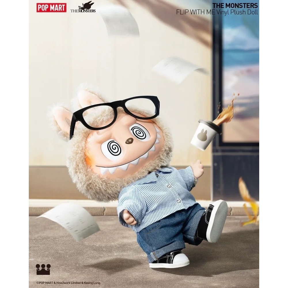 <官方正版授權>THE MONSTERS LABUBU FLIP WITH ME 搪膠公仔 40CM 夏日浪 泡泡瑪特-細節圖7