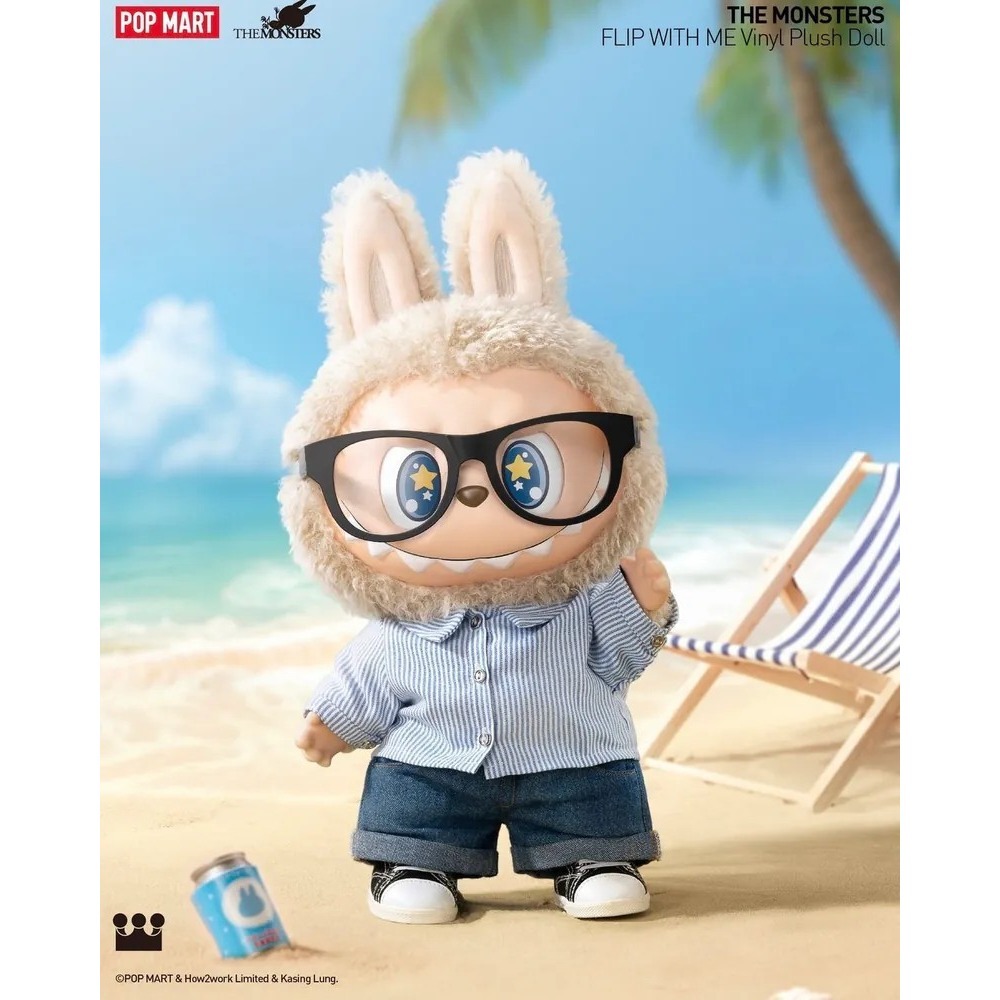 <官方正版授權>THE MONSTERS LABUBU FLIP WITH ME 搪膠公仔 40CM 夏日浪 泡泡瑪特-細節圖8